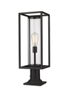 Dunbroch 1 Light Outdoor Pier Mounted Fixture in Black Finish