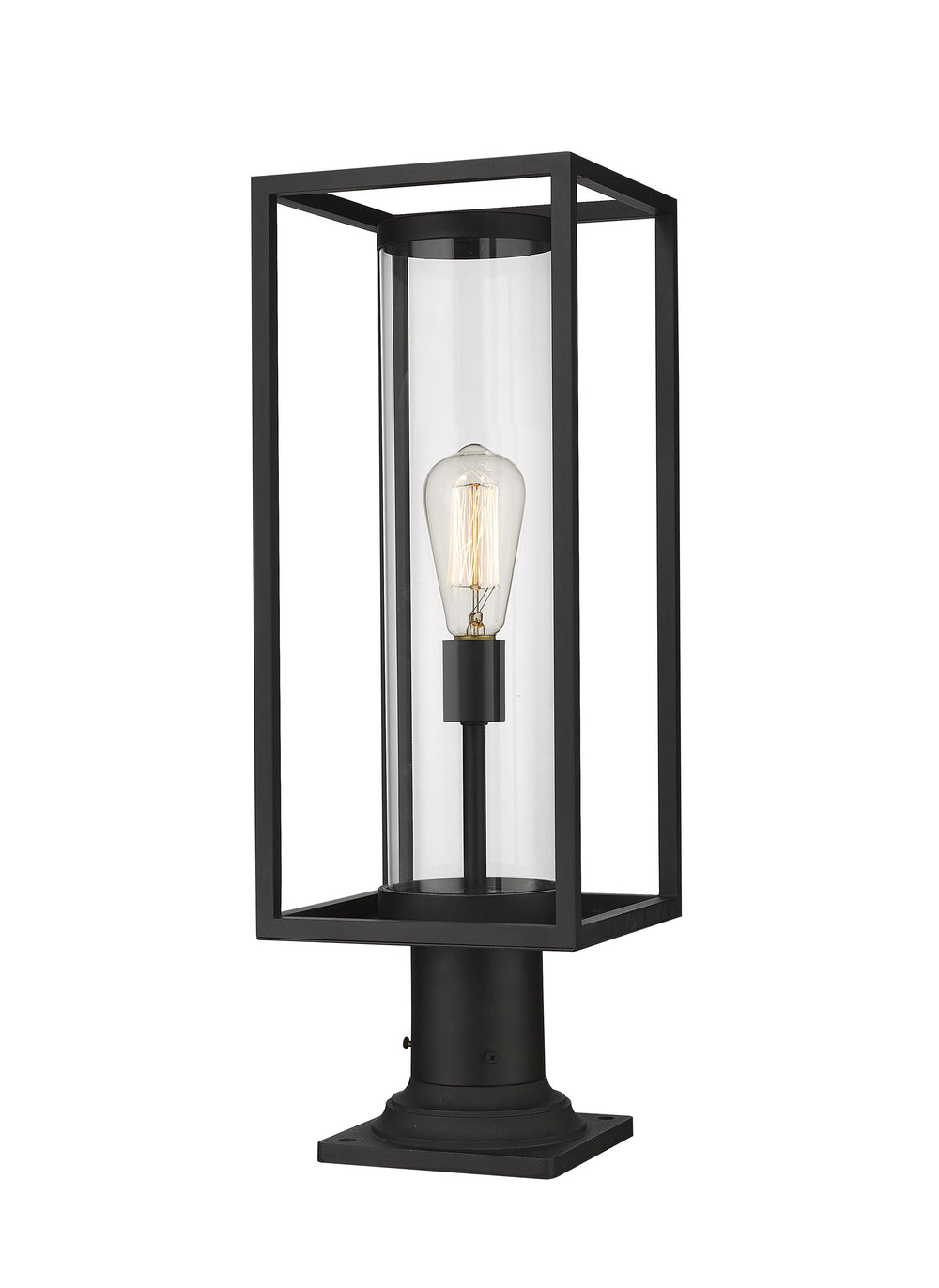 Dunbroch 1 Light Outdoor Pier Mounted Fixture in Black Finish