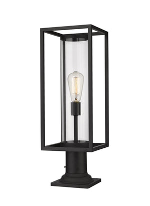 Dunbroch 1 Light Outdoor Pier Mounted Fixture in Black Finish