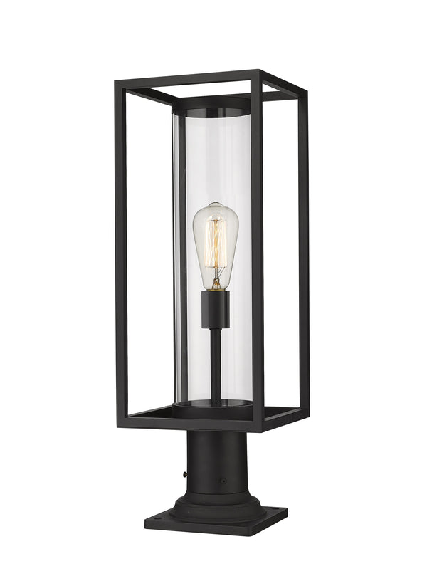 Dunbroch 1 Light Outdoor Pier Mounted Fixture in Black Finish