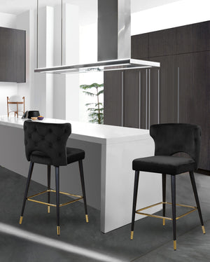 Allan Stool In Black Velvet