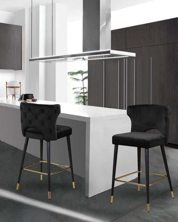 Allan Stool In Black Velvet
