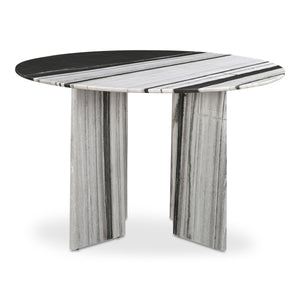 Moe's Celia Round Dining Table in Panda Marble