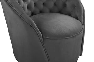 Maurice Accent Chair In Grey Velvet