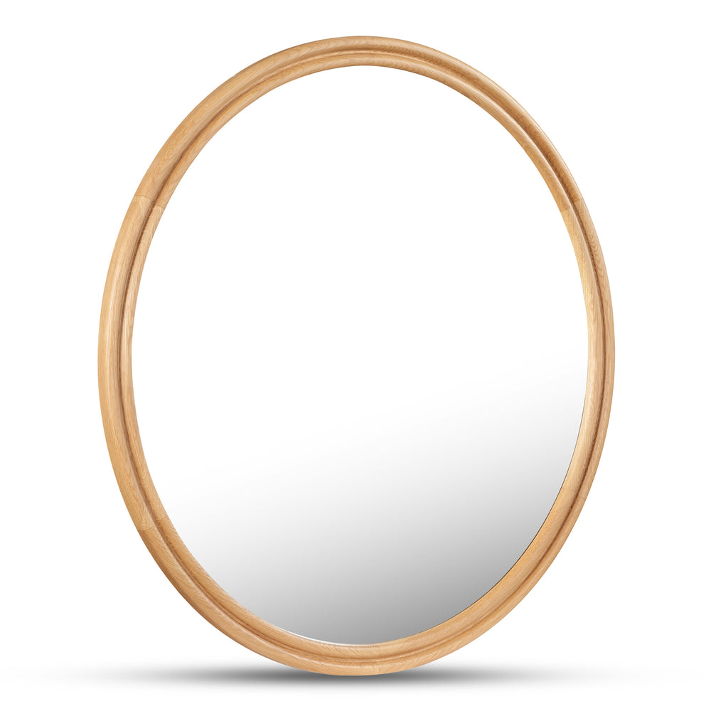 Alcott Large Round Mirror in Natural Oak