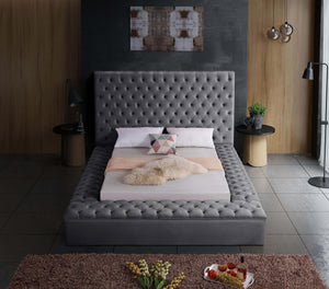 Randal Full Bed In Grey Velvet