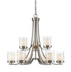 Willow 9 Light Chandelier in Brushed Nickel Finish
