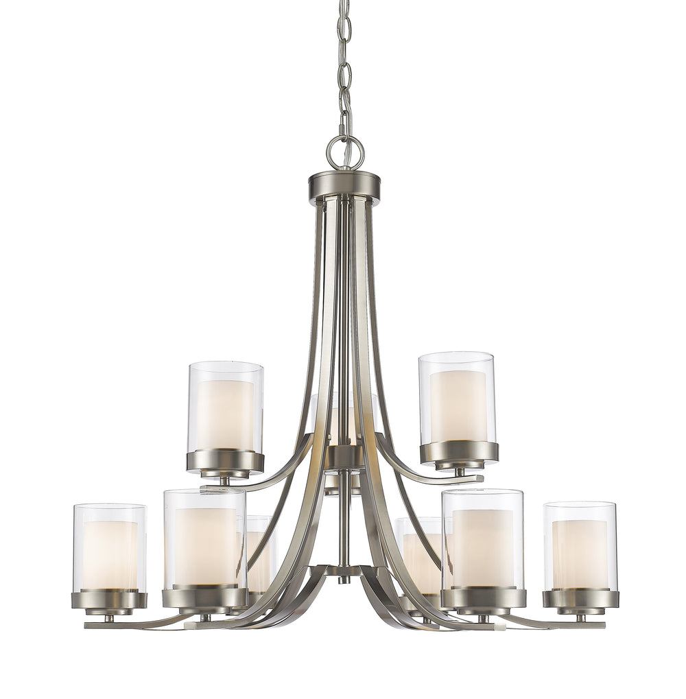 Willow 9 Light Chandelier in Brushed Nickel Finish