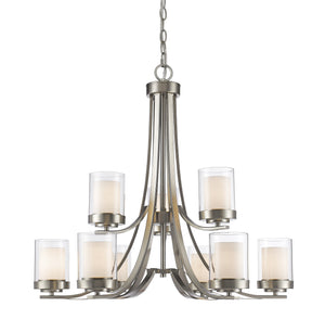 Willow 9 Light Chandelier in Brushed Nickel Finish