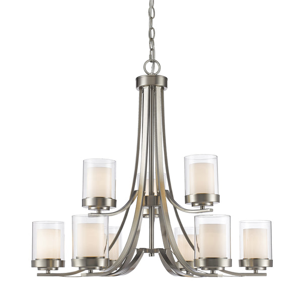 Willow 9 Light Chandelier in Brushed Nickel Finish
