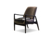 REYNOLDS Occasional Chair in black matte frame/ash grey fabric/black leather