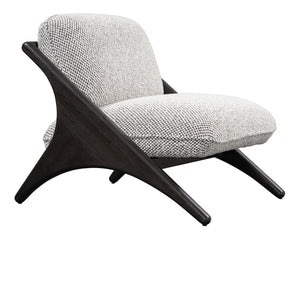 Classic Home Georgia Upholstered Accent Chair - Gray Wood Frame and Ivory Upholstery