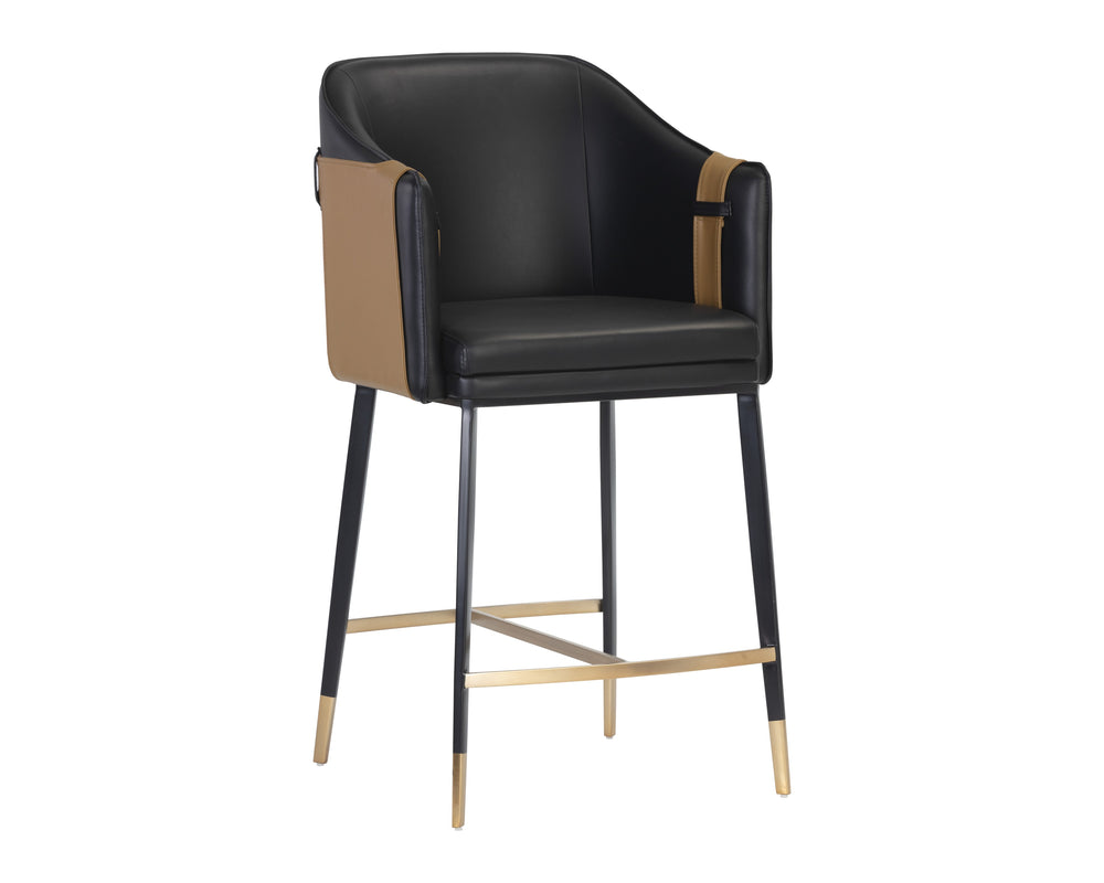 Carter Counter Stool - Napa Black / Napa Cognac