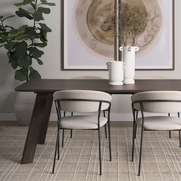 Welborn 84" Dark Brown Wood Rectangular Dining Table