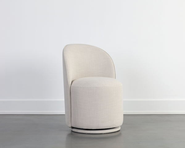 CAVOLI SWIVEL DINING CHAIR - EFFIE LINEN