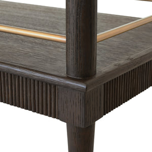 CLASSIC BAR CART WITH FLUTED DETAIL IN ESPRESSO OAK