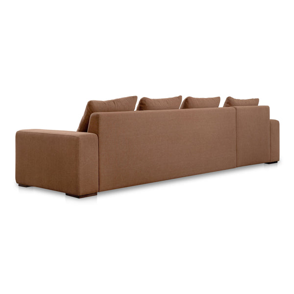 Moe's Thomas Sectional in Rust Orange with Feather Blend