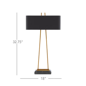 Adorn Large Table Lamp In Antique Brass & Black
