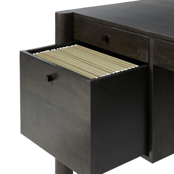 Reza Desk - Worn Black Parawood