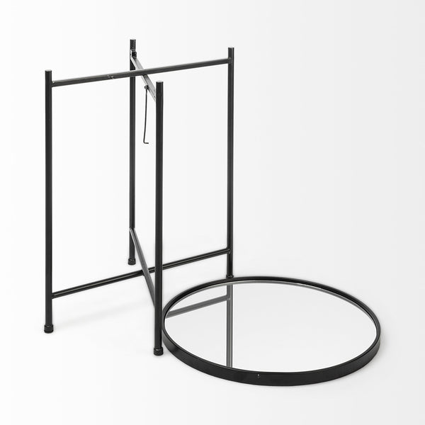 Samantha (Small) Black Mirror Top  Accent Table
