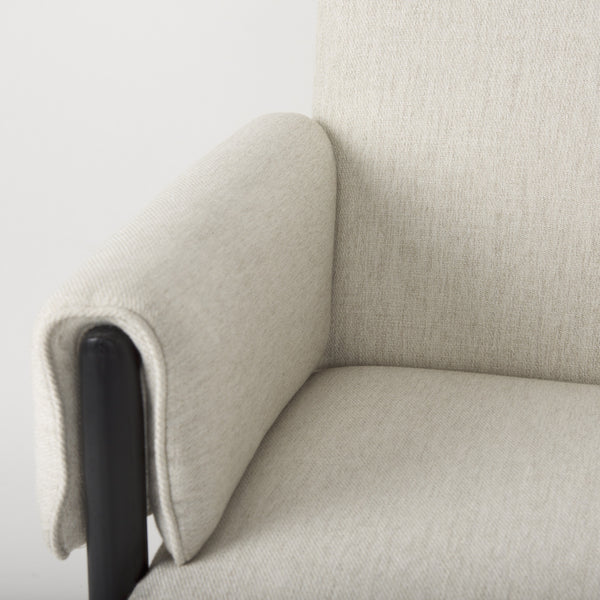 Ashton Beige Twill Fabric w/ Black Wood Accent Chair