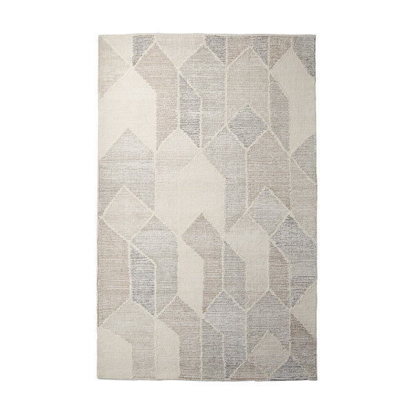 Kolt 9x12 Neutral Geometric Patterned Wool Area Rug
