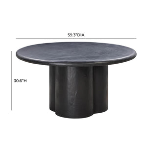 Elika Black Faux Plaster Round Dining Table