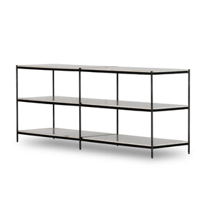 Felix Large Console Table - Hammered Grey W/Clear Powder Coat