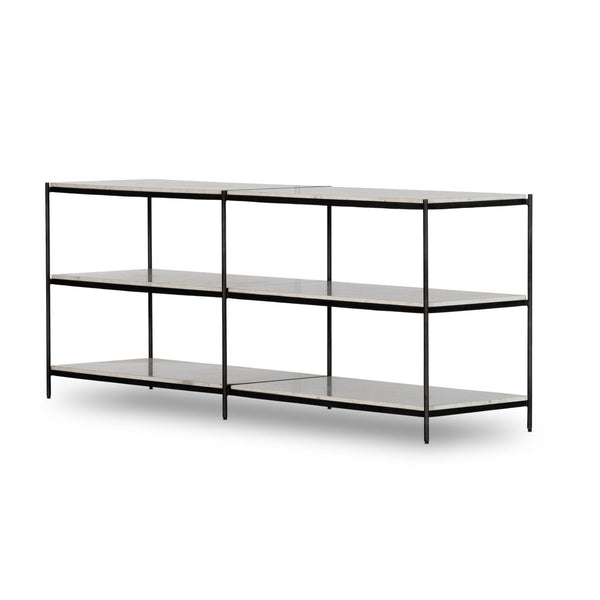 Felix Large Console Table - Hammered Grey W/Clear Powder Coat