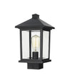 Portland 1 Light Post Mount Light in Black Finish
