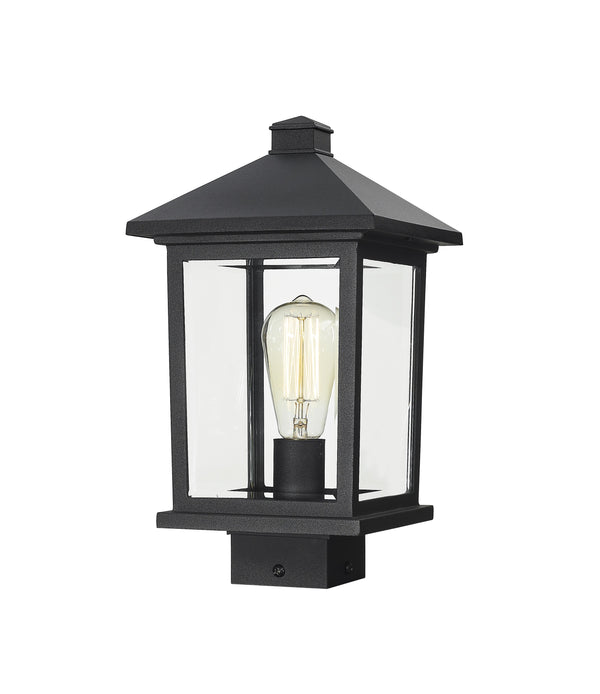 Portland 1 Light Post Mount Light in Black Finish