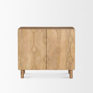 Heera Light Brown Diamond Motif w/ Shelf Accent Cabinet