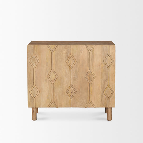 Heera Light Brown Diamond Motif w/ Shelf Accent Cabinet