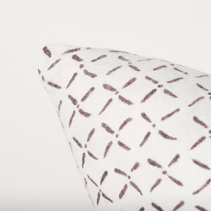 Jayden Cream w/ Merlot Print Linen Square Decorative Pillow Cover