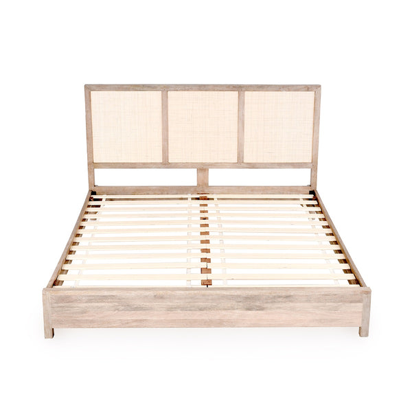 Jensen Cal King Bed with Cane Detailing in Mango Wood