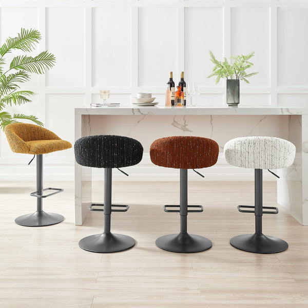 Jorrell KD Boucle Gaslift Swivel Bar Stool, Zenith Terracotta