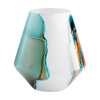 Wide Ferdinand Vase in Green and White