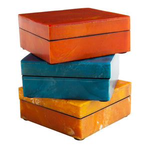 Resin Agate Box, 3.75"Sq