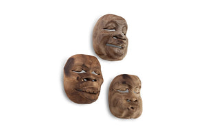 Indonesian Masks, Assorted, Gray Stone Effect