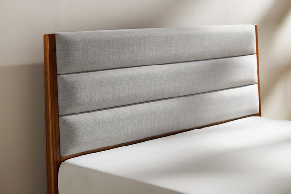 Mercury Upholstered Eastern King Platform Bed,  Amber