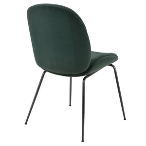 Lucy Velvet Fabric Chair In Gallery Dark Green