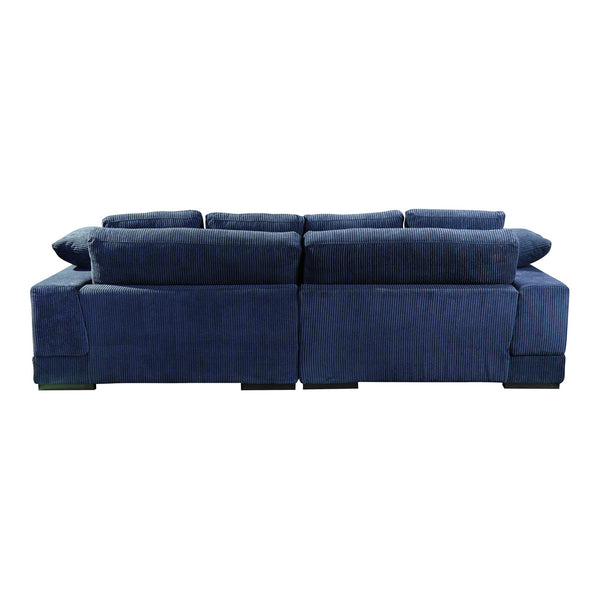 Moe's Plunge Sectional Sofa in Navy with Flip Chaise