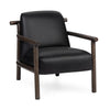 Azoria Leather Accent Chair with Wood Frame - Black
