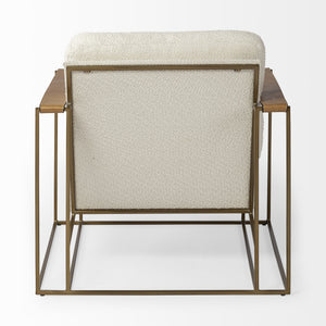 Watson Cream Fabric Wrap Gold Metal Frame Accent Chair