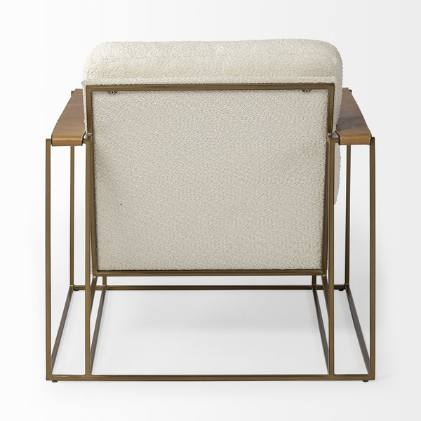Watson Cream Fabric Wrap Gold Metal Frame Accent Chair