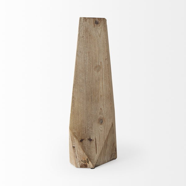 Allen I Large Natural Wooden Base Oval Vase