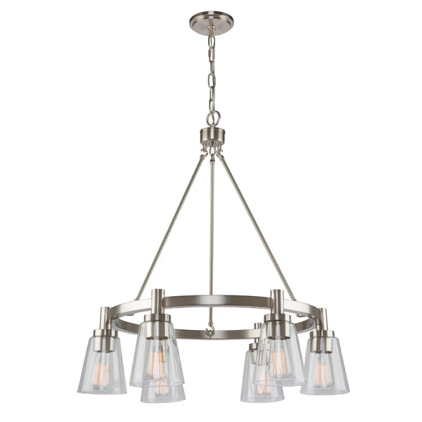 Clarence AC10765BN Chandelier in Brushed Nickel