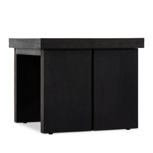 Warby End Table in Worn Black Oak