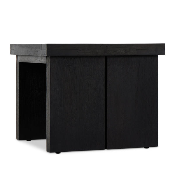 Warby End Table in Worn Black Oak