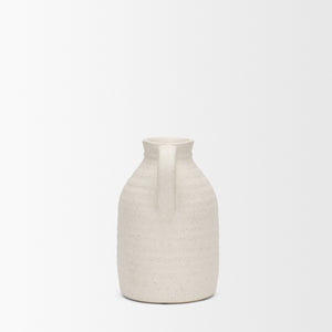Tyrus Medium Textured Matte White w/ Speckling Ceramic Vase